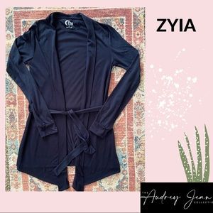 ZYIA Active tie front cardigan Navy